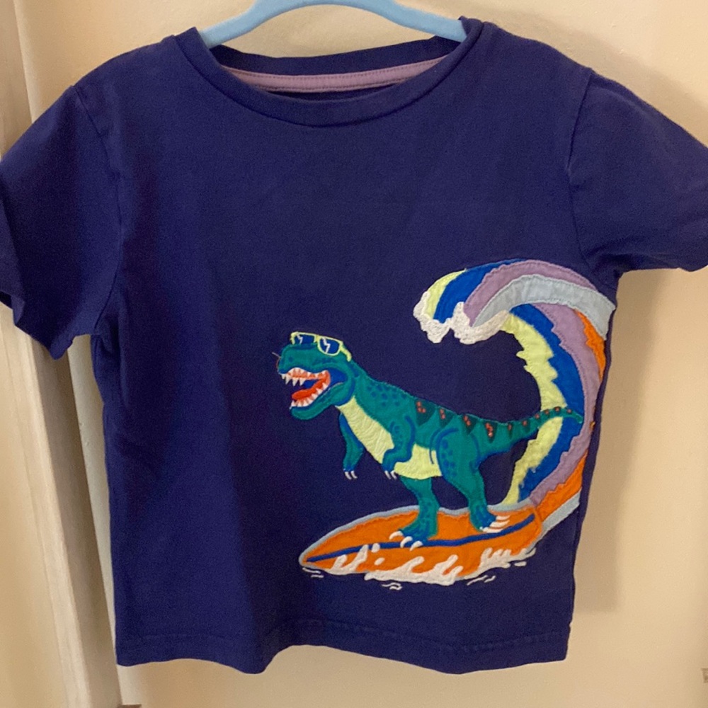 Mini Boden t-Rex surf shirt